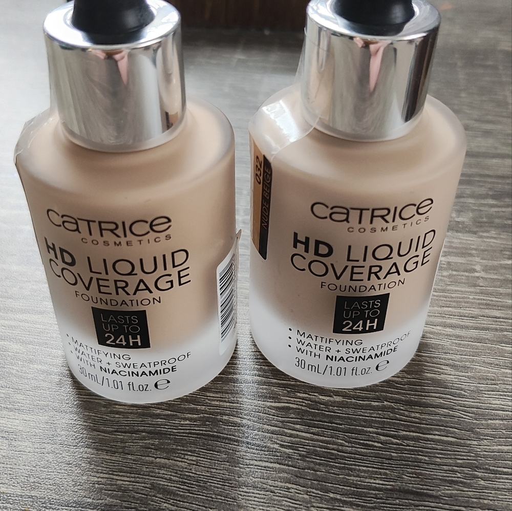 Catrice cosmetics HD liquid coverage foundation lot of 2